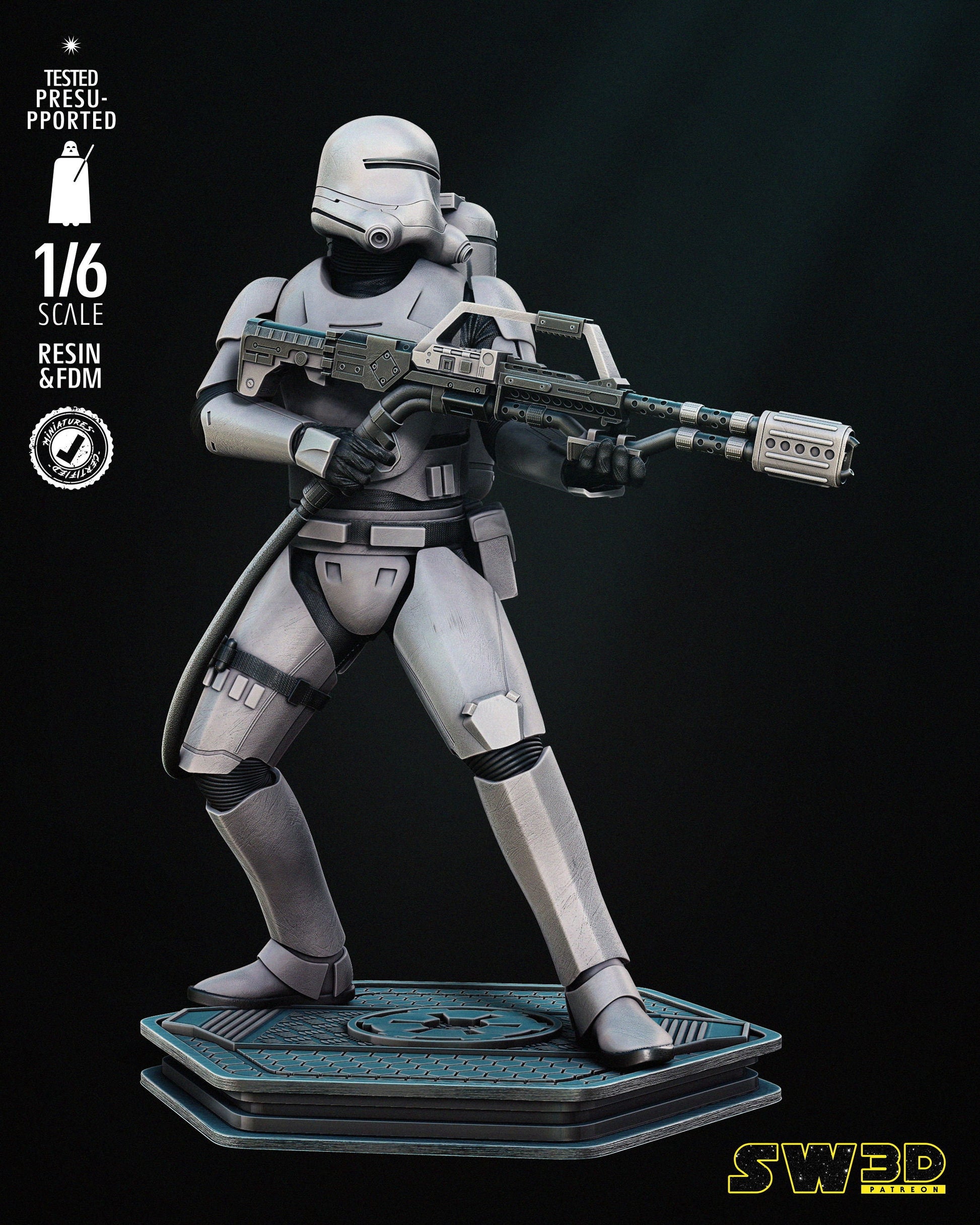Flame Trooper Sculpture - UNPAINTED FAN ART - Star Wars 3D Models