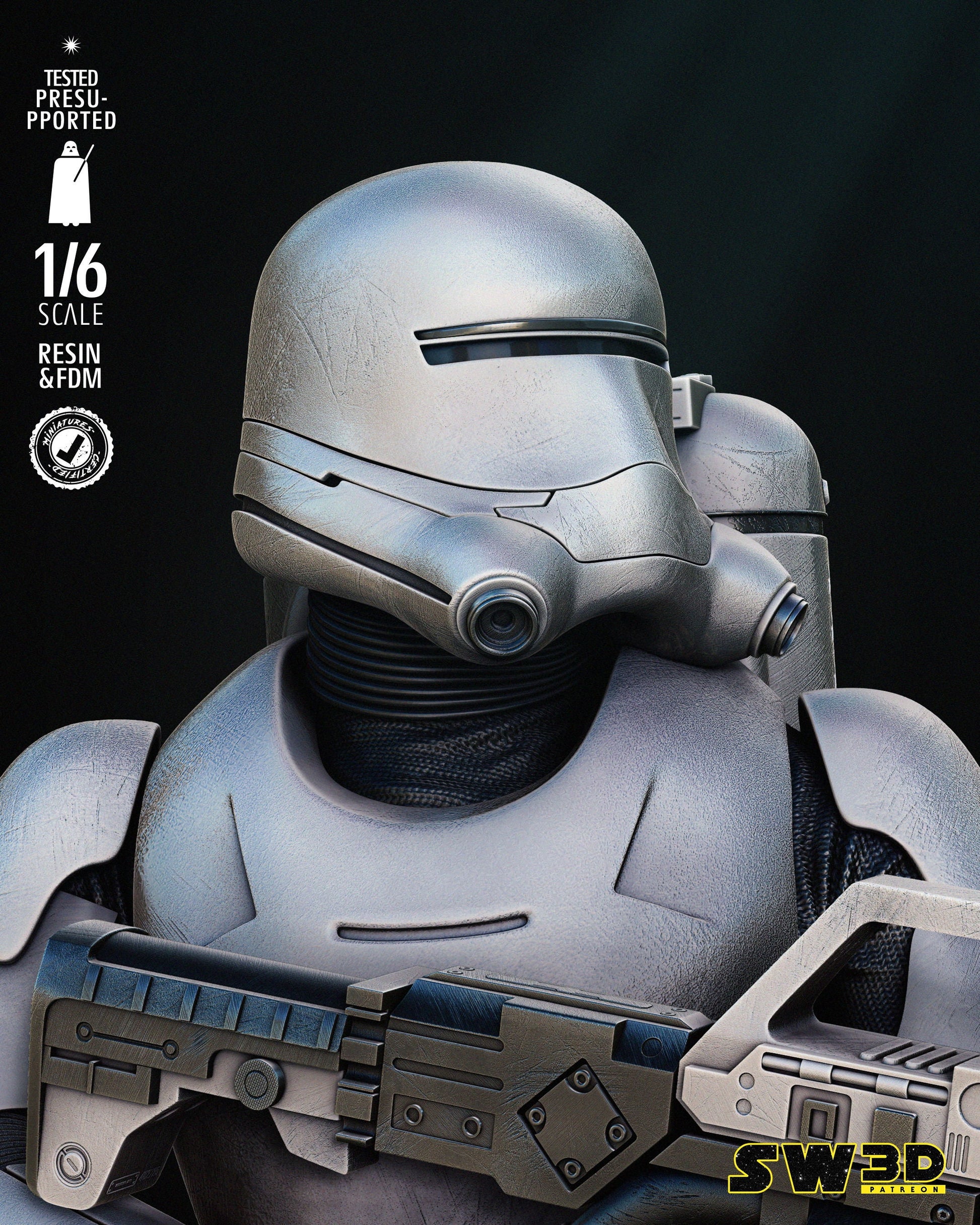 Flame Trooper Sculpture - UNPAINTED FAN ART - Star Wars 3D Models