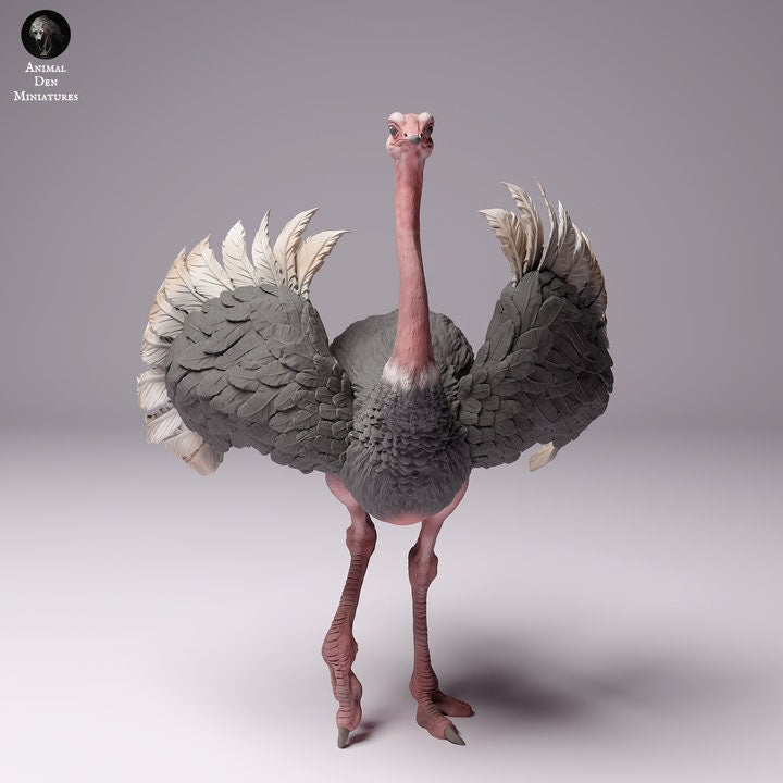North African Ostrich Male - UNPAINTED - Animal Den Miniatures