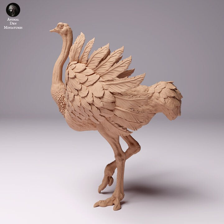 North African Ostrich Male - UNPAINTED - Animal Den Miniatures