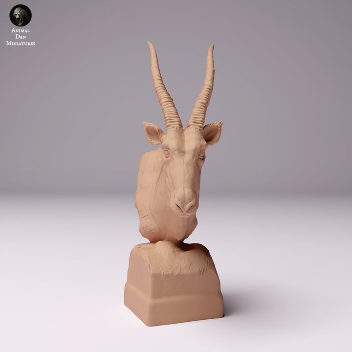 Gemsbok Bust - UNPAINTED - Animal Den Miniatures