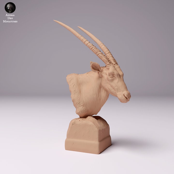 Gemsbok Bust - UNPAINTED - Animal Den Miniatures