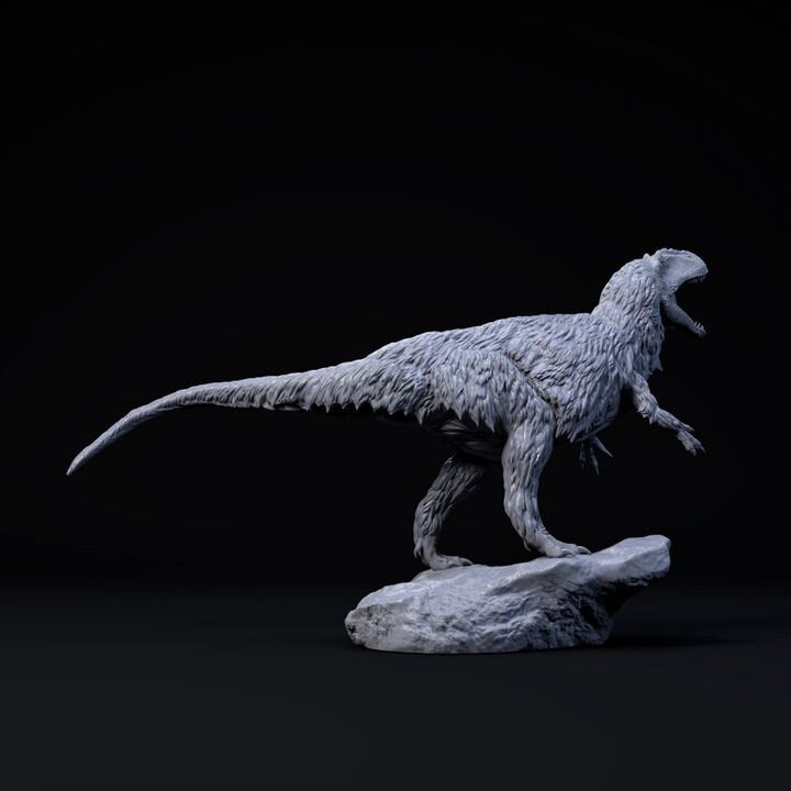 Yutyrannus Huali roar - UNPAINTED - Dino and Dog Miniatures