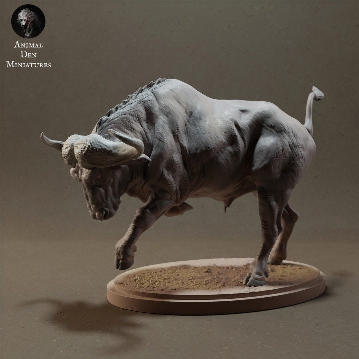 Cape Buffalo Charging - UNPAINTED - Animal Den Miniatures