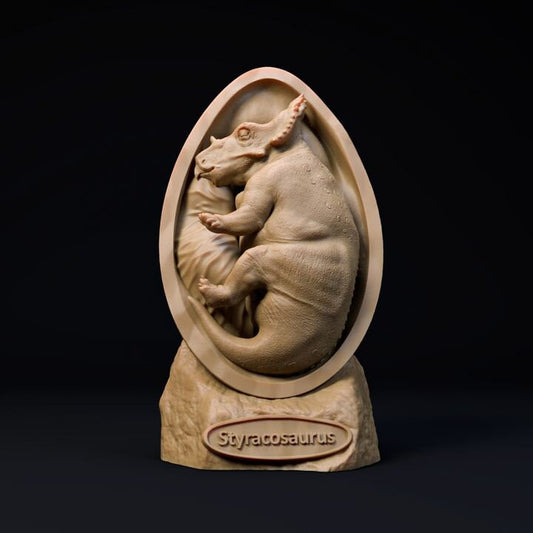 Styracosaurus embryo - UNPAINTED - Dino and Dog Miniatures