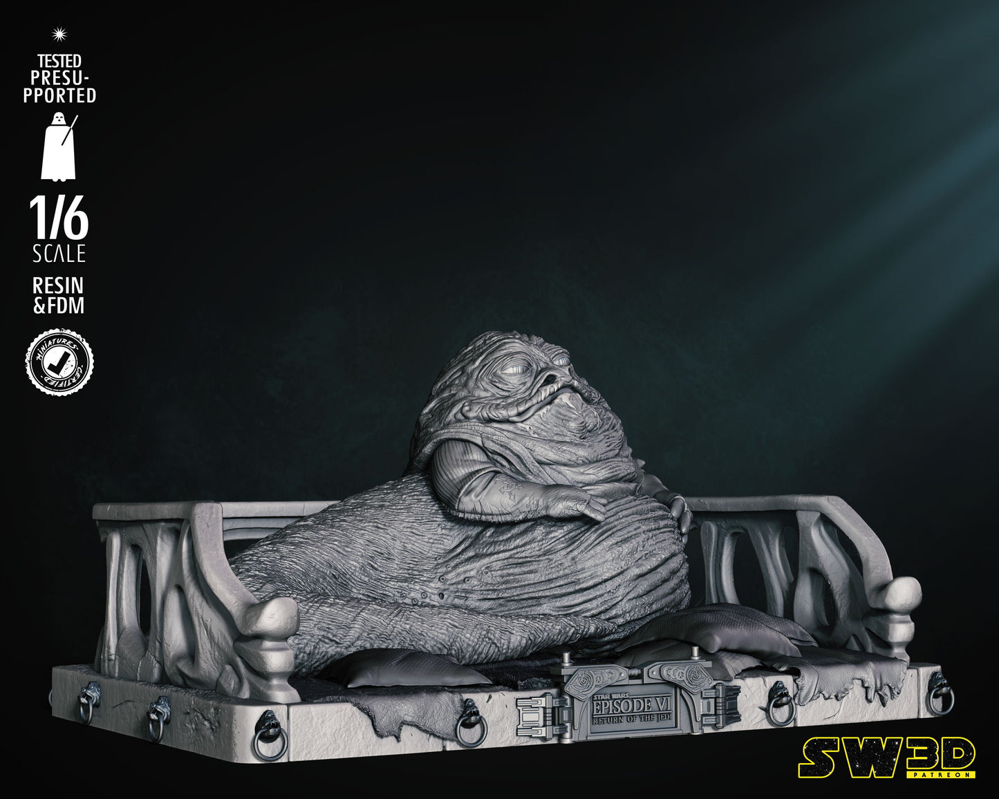 Jabba Sculpture - UNPAINTED FAN ART - Star Wars 3D Models