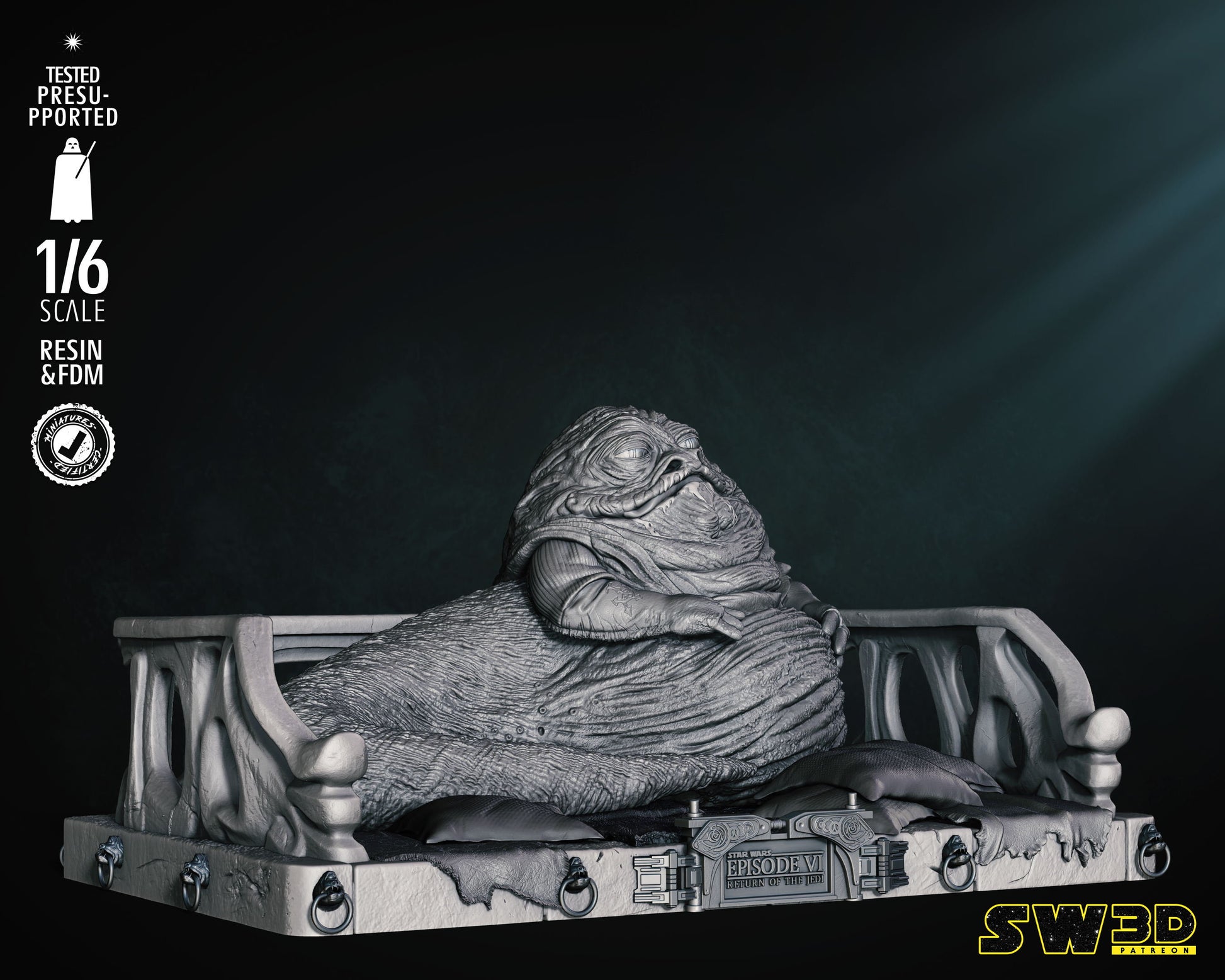 Jabba Sculpture - UNPAINTED FAN ART - Star Wars 3D Models