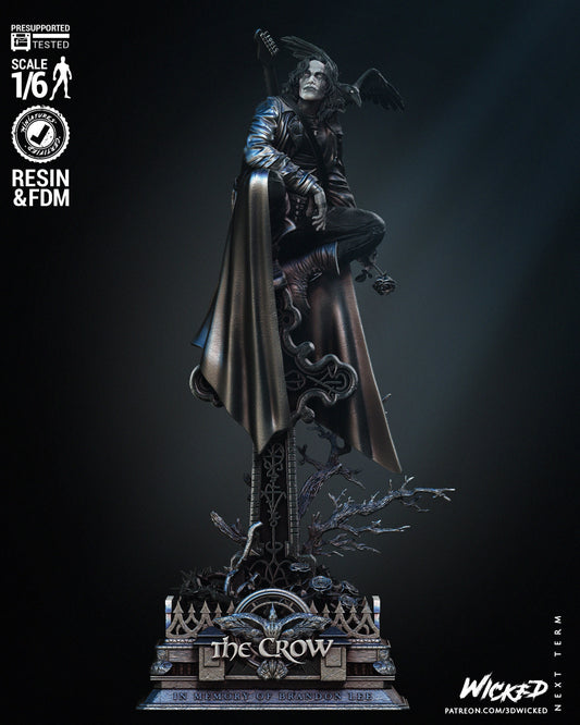 The Crow Sculpture - UNPAINTED FAN ART - Wicked 3D Models