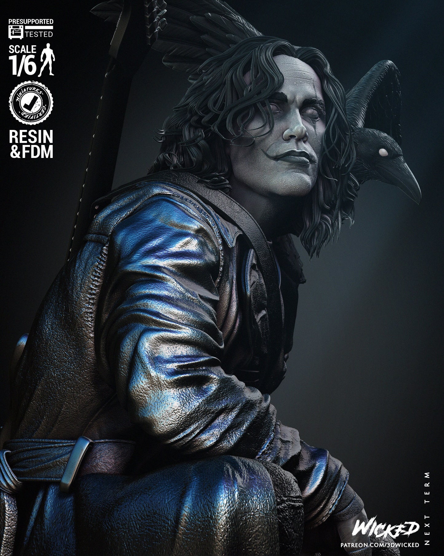 The Crow Sculpture - UNPAINTED FAN ART - Wicked 3D Models