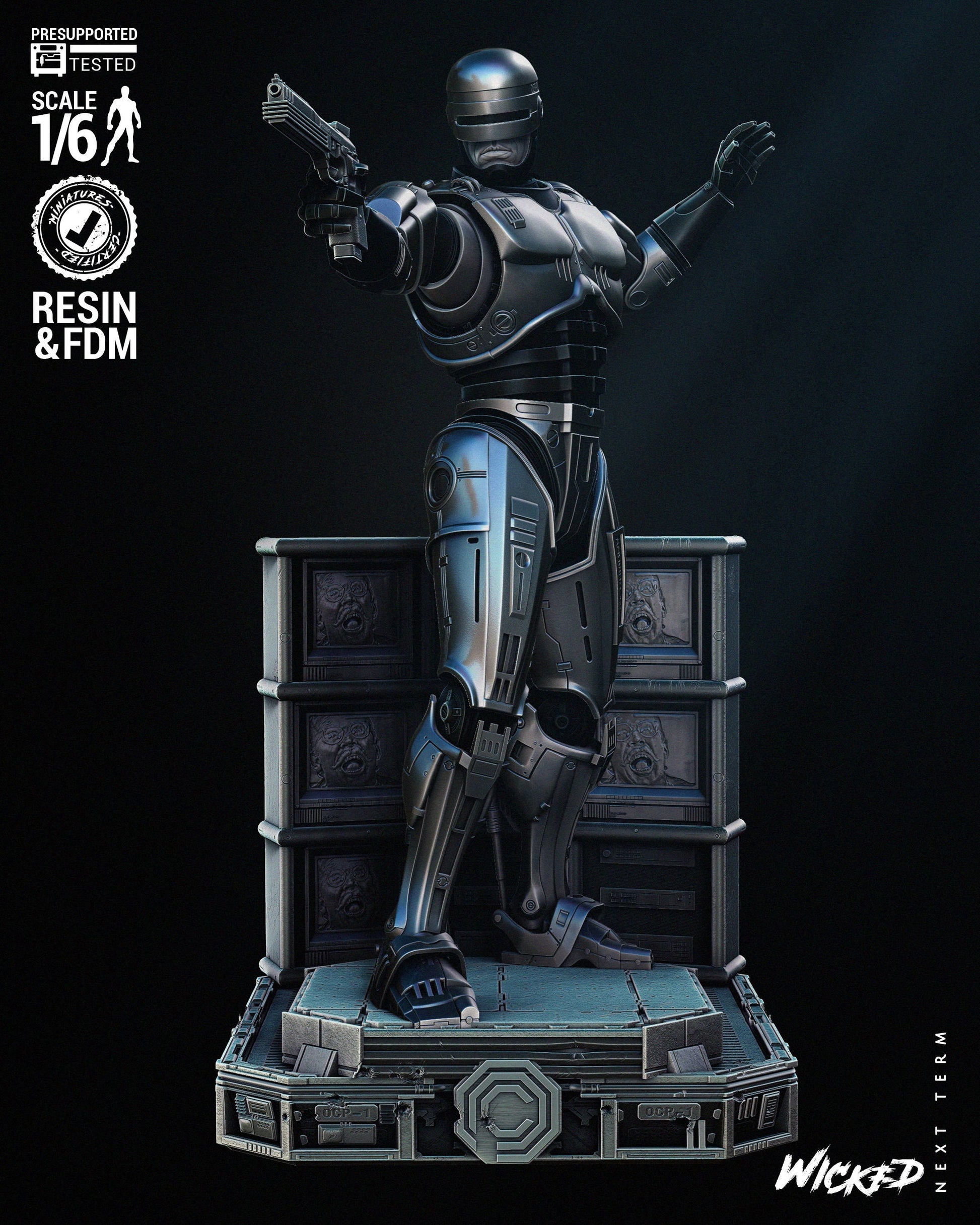 Robocop Sculpture - UNPAINTED FAN ART - Wicked 3D Models