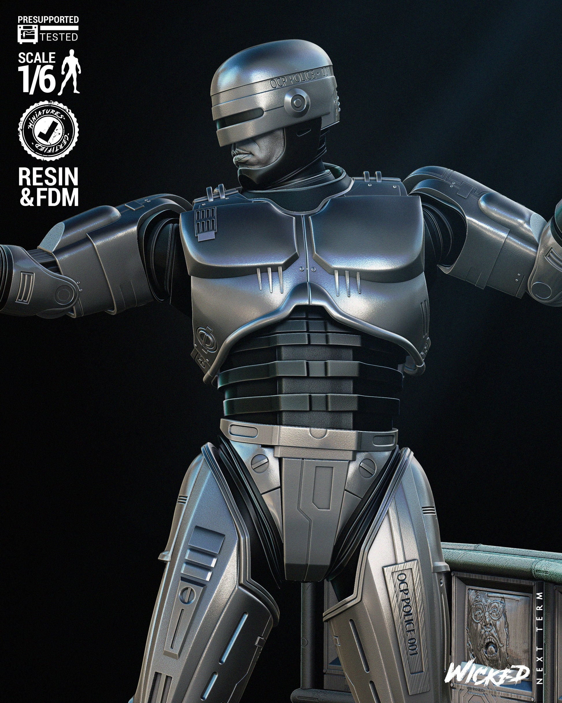 Robocop Sculpture - UNPAINTED FAN ART - Wicked 3D Models