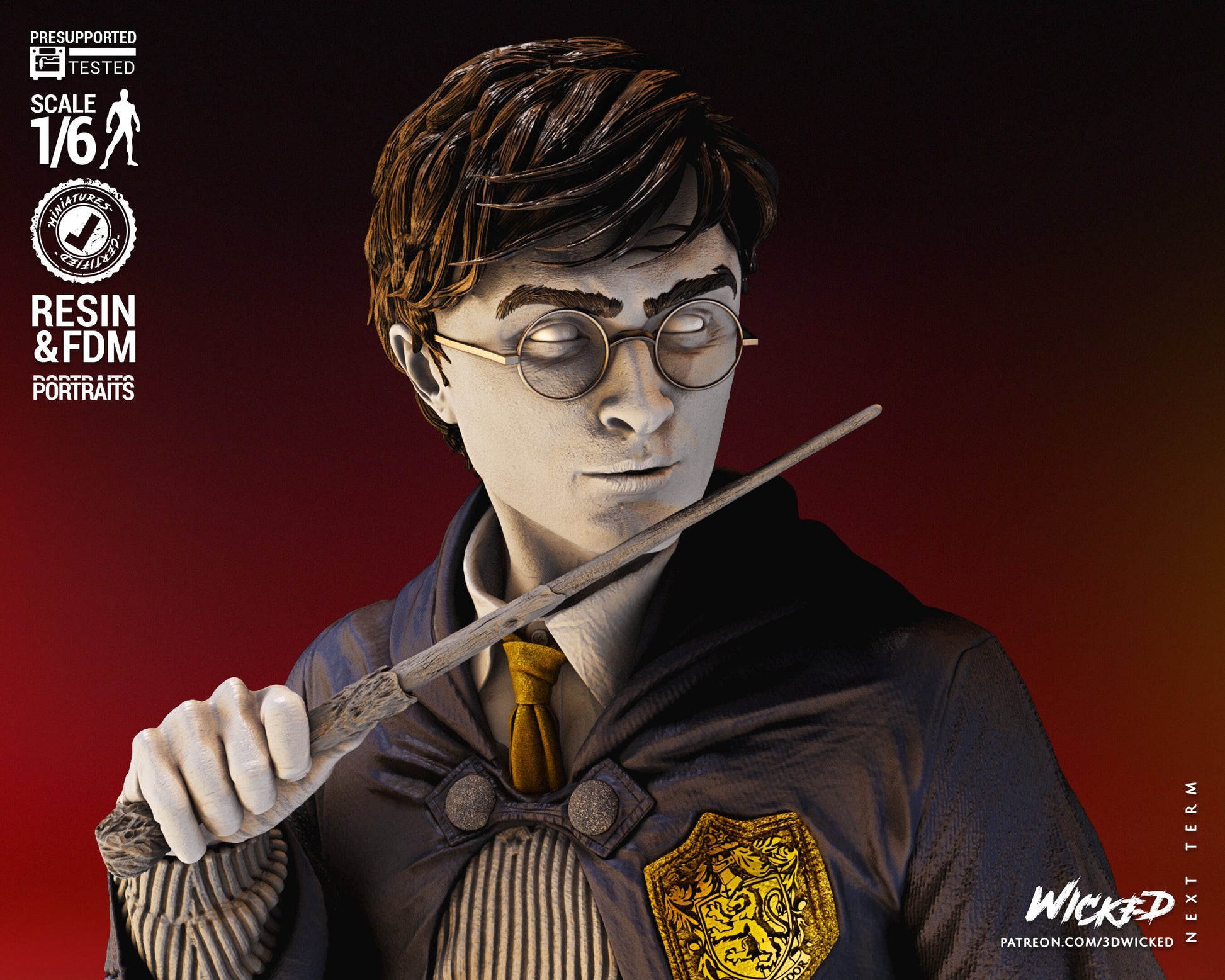 Harry Potter Sculpture - UNPAINTED FAN ART - Wicked 3D Models