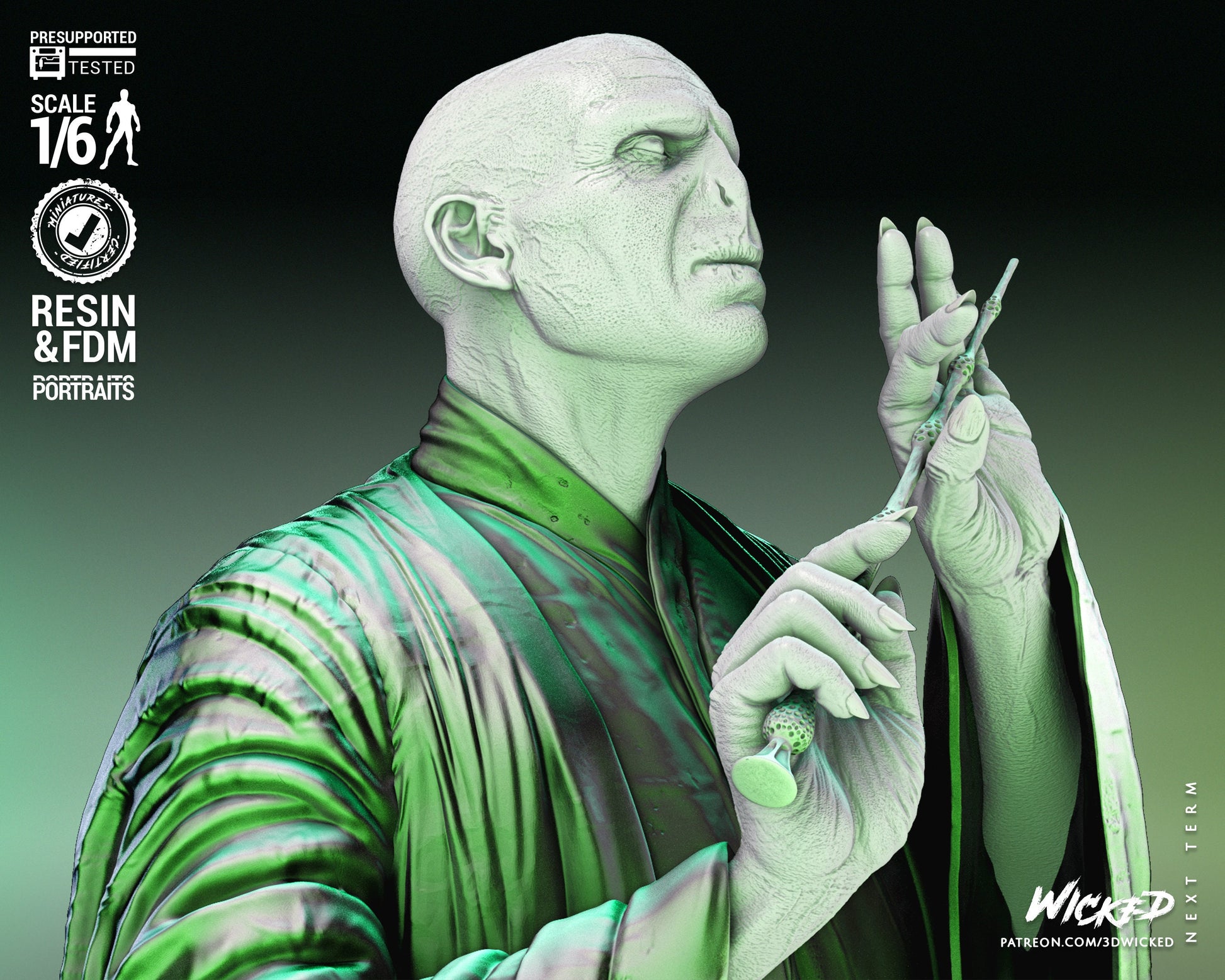 Voldemort Sculpture - UNPAINTED FAN ART - Wicked 3D Models