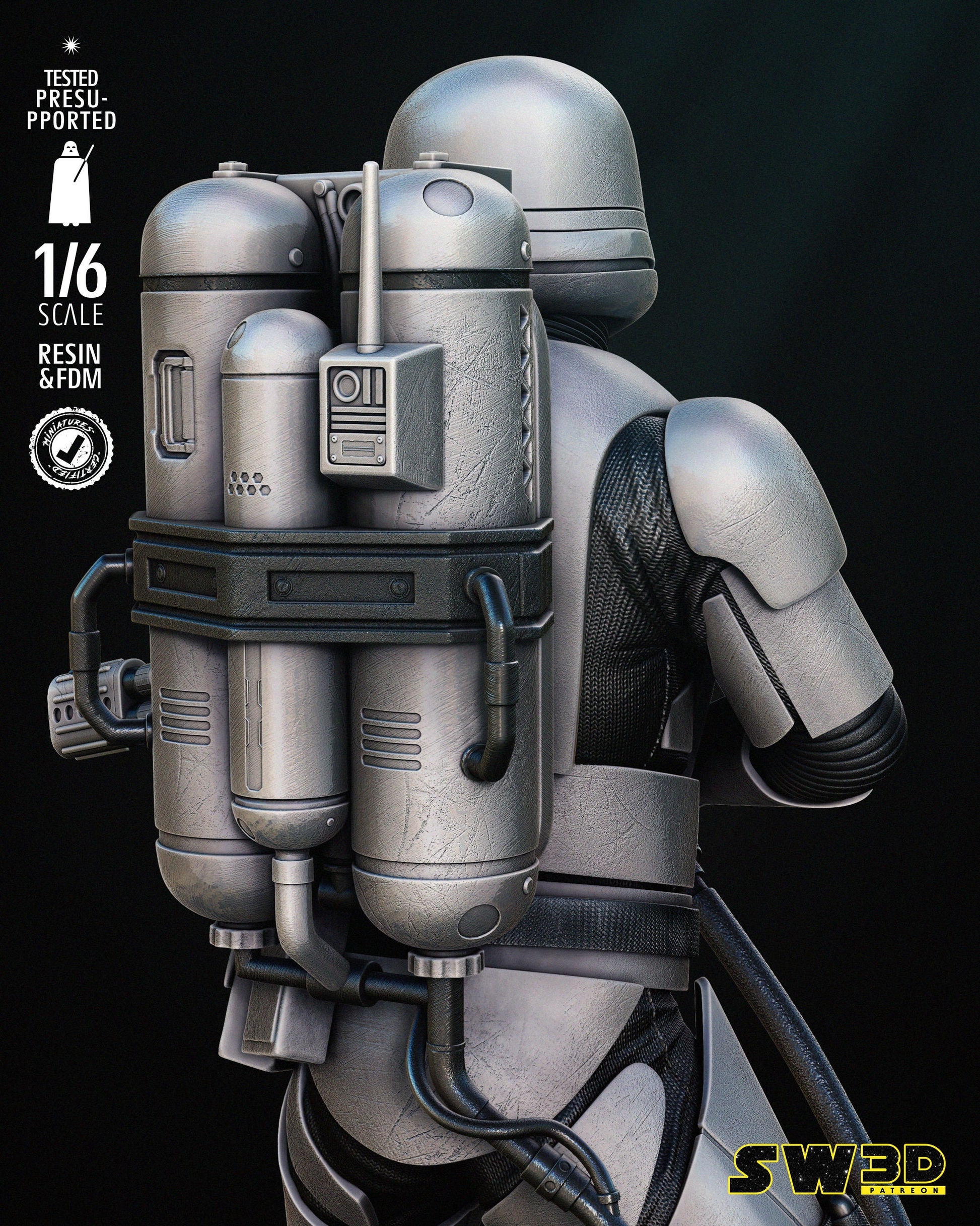 Flame Trooper Sculpture - UNPAINTED FAN ART - Star Wars 3D Models