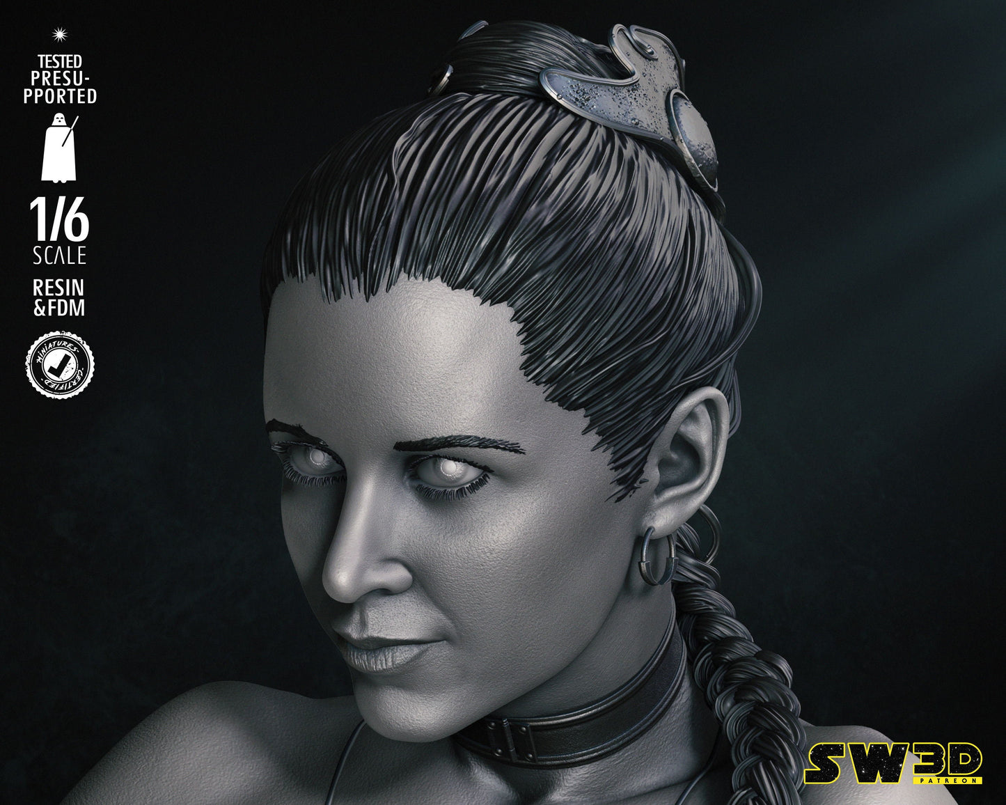 Leia Bikini Sculpture - UNPAINTED FAN ART - Star Wars 3D Models