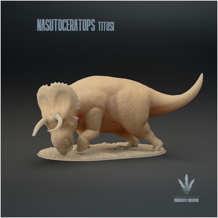 Nasutoceratops titusi : Charging - UNPAINTED - Miniature Museum