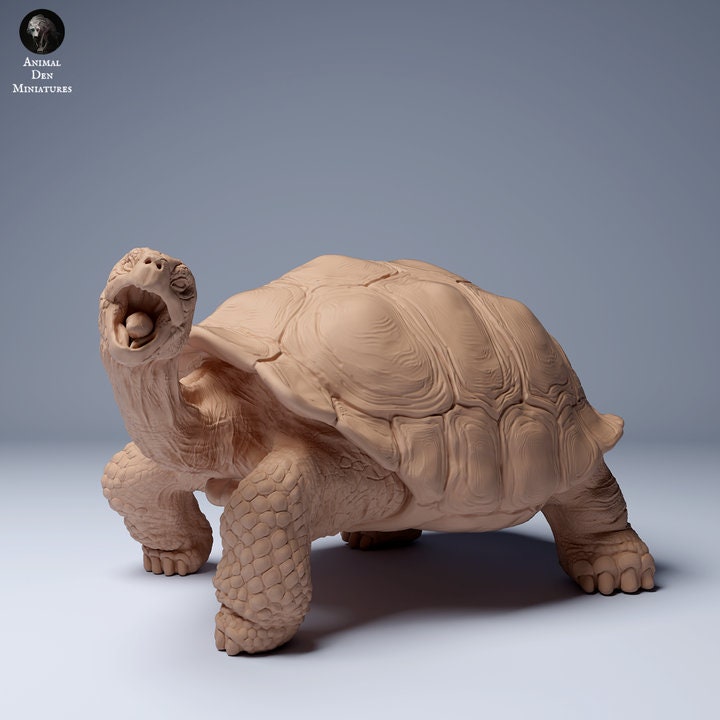 Galápagos Giant Tortoise Eating - UNPAINTED - Animal Den Miniatures