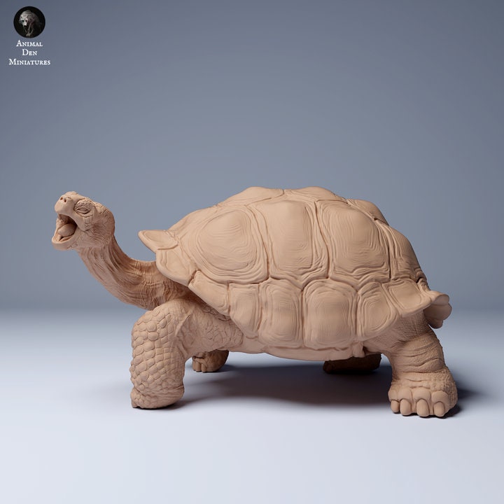 Galápagos Giant Tortoise Eating - UNPAINTED - Animal Den Miniatures