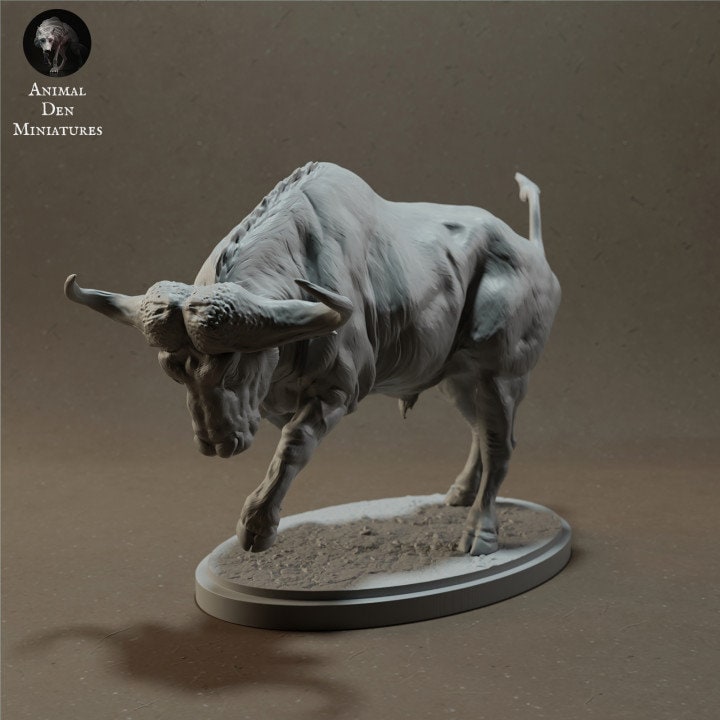 Cape Buffalo Charging - UNPAINTED - Animal Den Miniatures