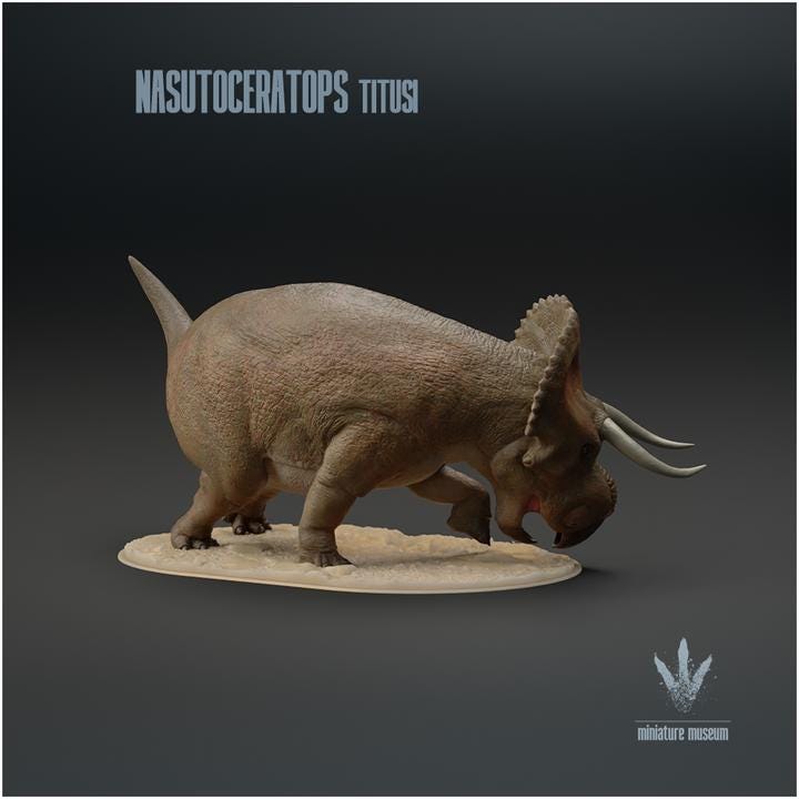 Nasutoceratops titusi : Charging - UNPAINTED - Miniature Museum