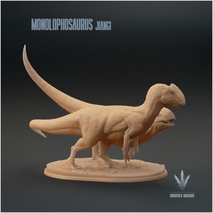 Monolophosaurus jiangi : Couple - UNPAINTED - Miniature Museum