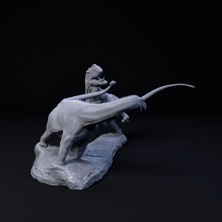 Yangchuanosaurus vs Shunosaurus - UNPAINTED - Dino and Dog Miniatures