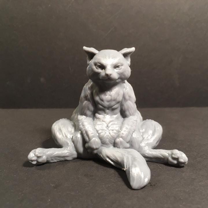 Sullen cat - UNPAINTED - Animals & Creatures Minis
