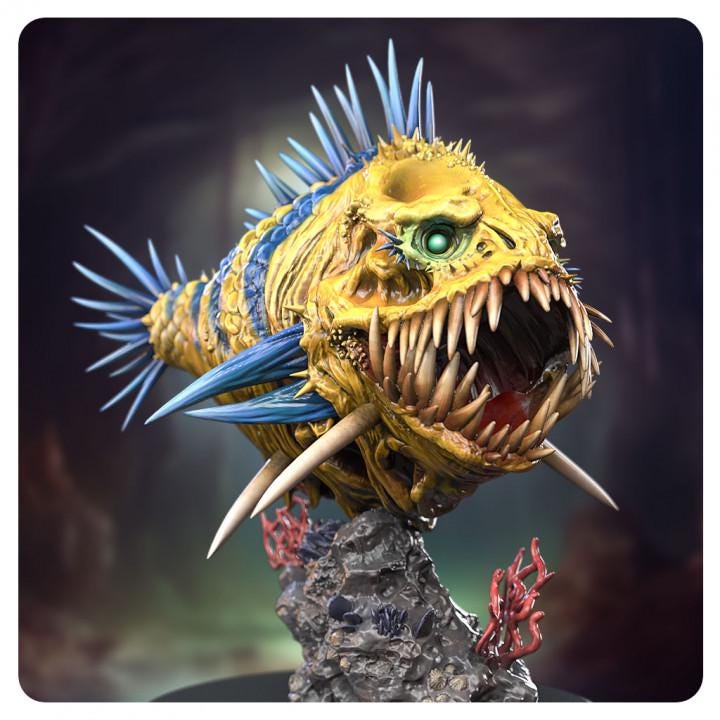 Fish Creature - UNPAINTED Fan Art - Siryll Art