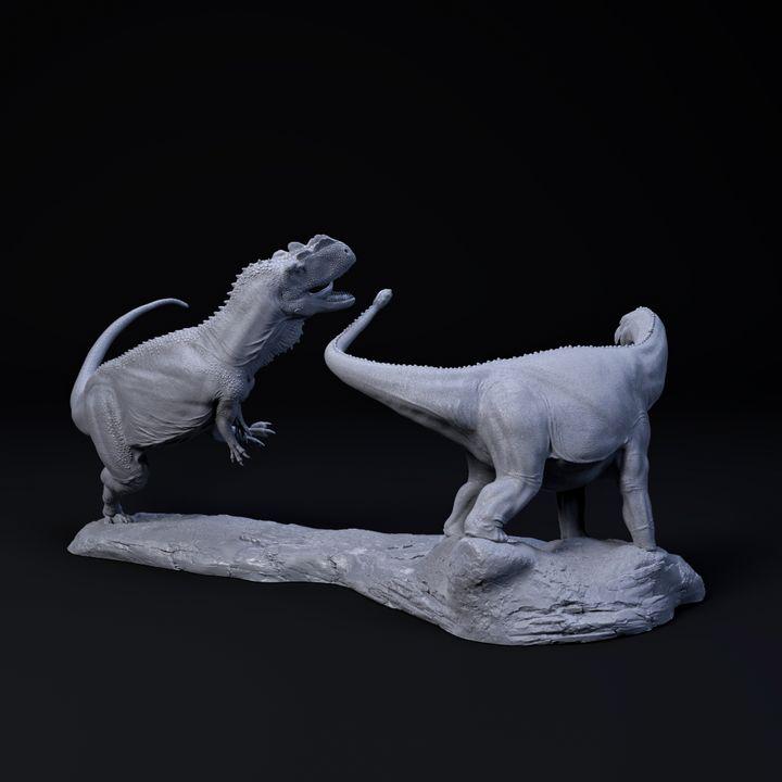 Yangchuanosaurus vs Shunosaurus - UNPAINTED - Dino and Dog Miniatures