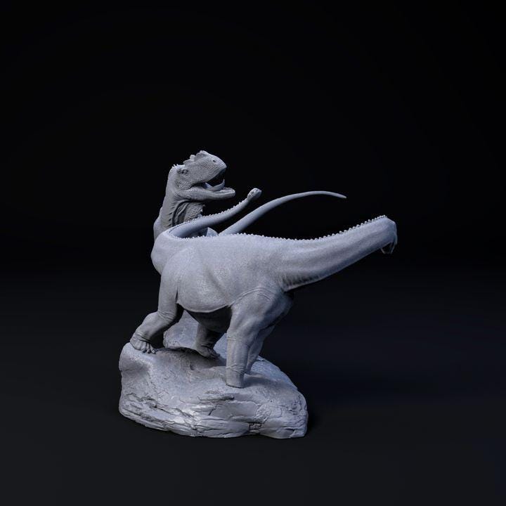 Yangchuanosaurus vs Shunosaurus - UNPAINTED - Dino and Dog Miniatures