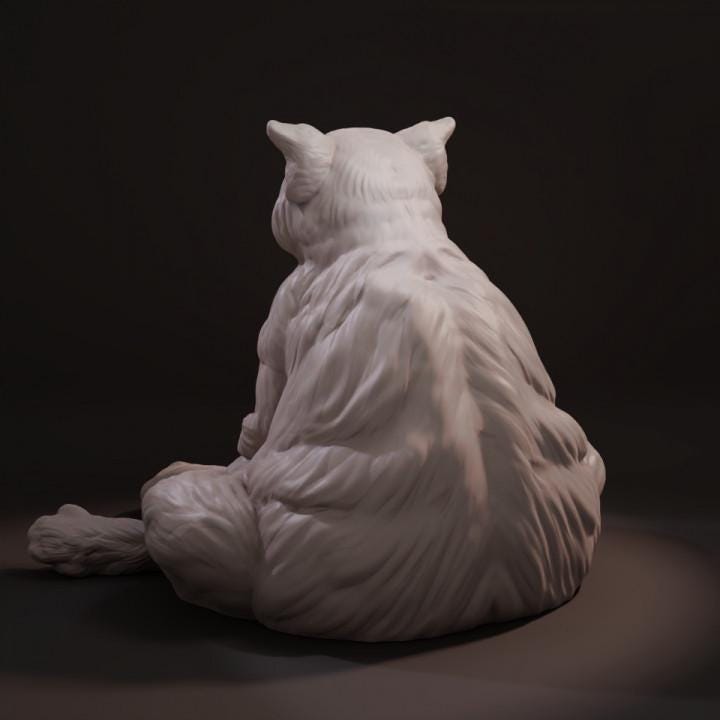 Sullen cat - UNPAINTED - Animals & Creatures Minis