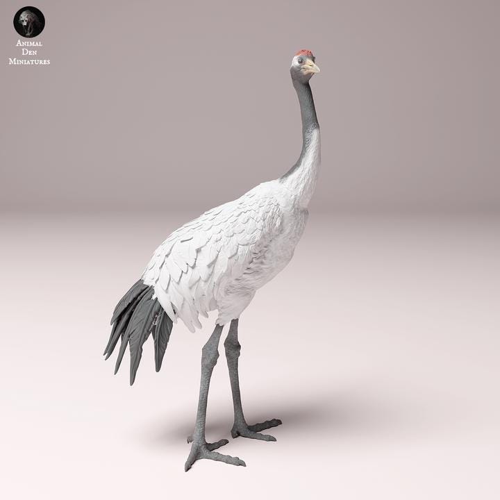 Red-Crowned Crane - UNPAINTED - Animal Den Miniatures