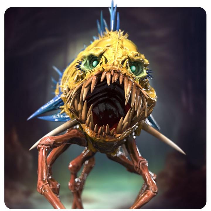 Fish Creature - UNPAINTED Fan Art - Siryll Art