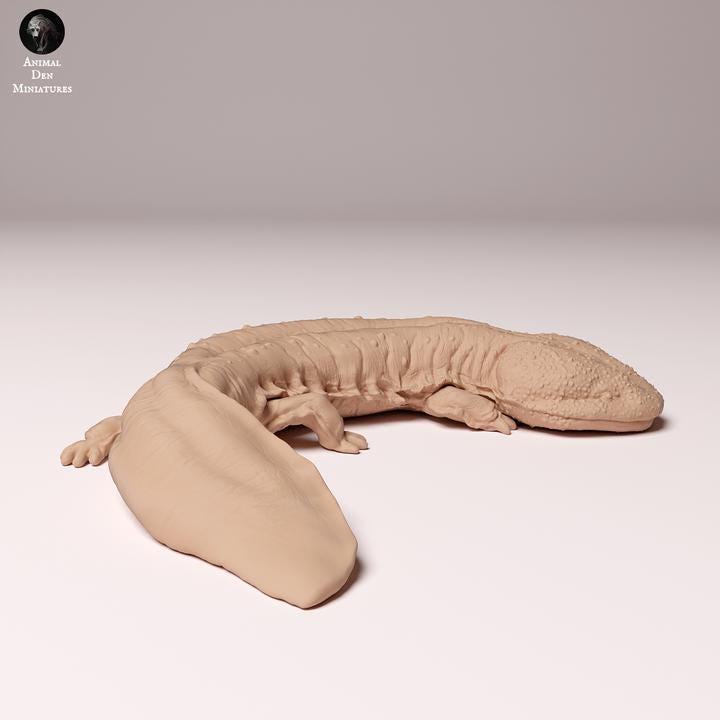 Japanese Giant Salamander - UNPAINTED - Animal Den Miniatures