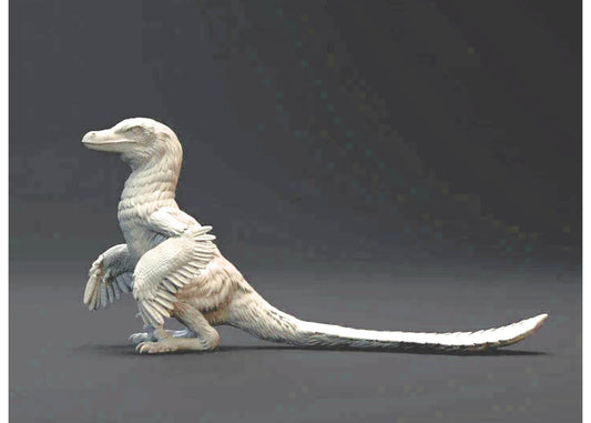 Velociraptor sitting - UNPAINTED - Dino and Dog Miniatures