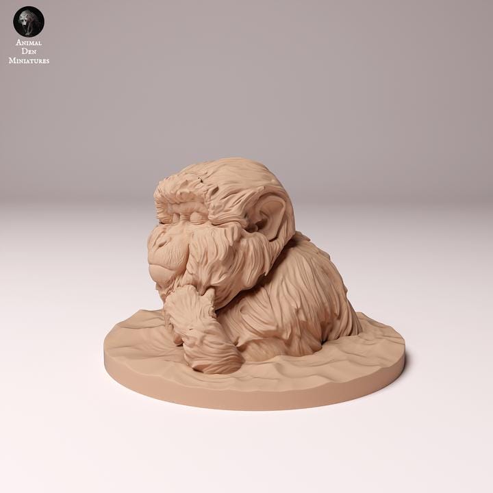 Japanese Macaque Bathing - UNPAINTED - Animal Den Miniatures