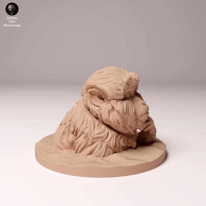 Japanese Macaque Bathing - UNPAINTED - Animal Den Miniatures
