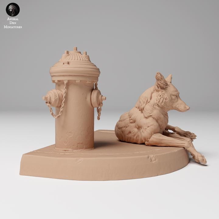 Coyote Lying - UNPAINTED - Animal Den Miniatures