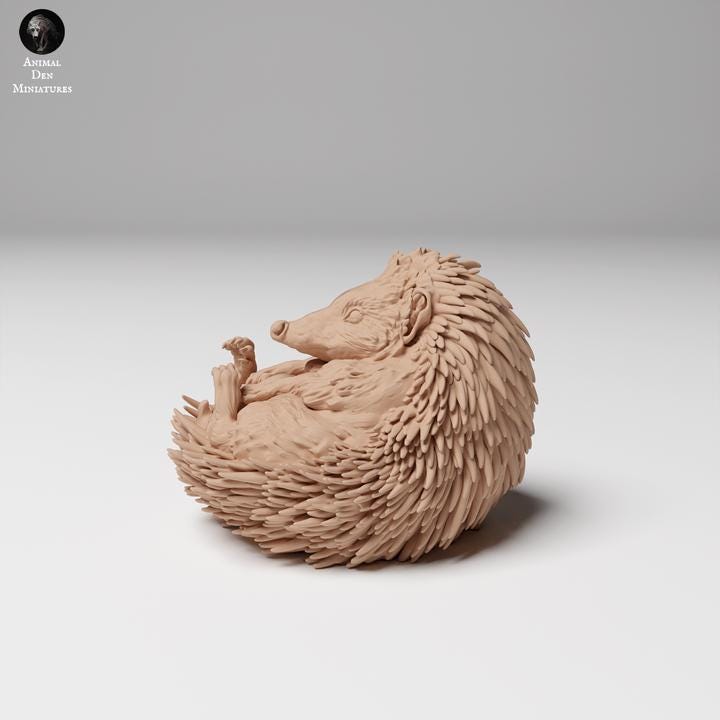 European Hedgehog Curled Up - UNPAINTED - Animal Den Miniatures