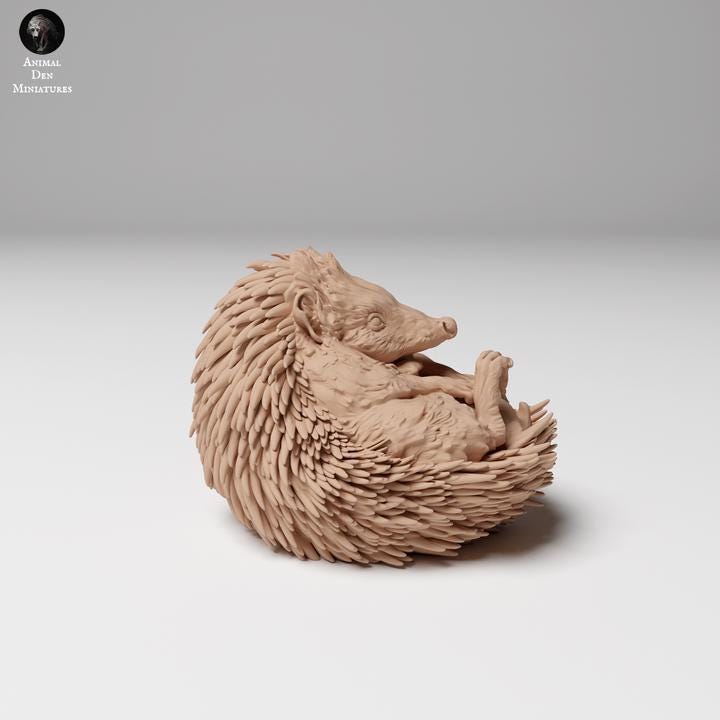 European Hedgehog Curled Up - UNPAINTED - Animal Den Miniatures