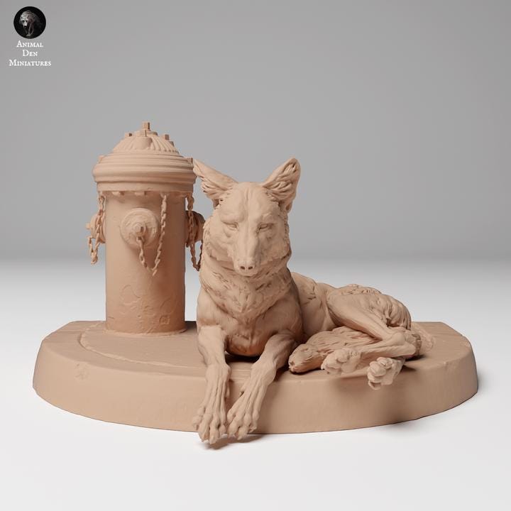 Coyote Lying - UNPAINTED - Animal Den Miniatures