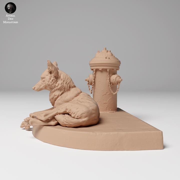 Coyote Lying - UNPAINTED - Animal Den Miniatures