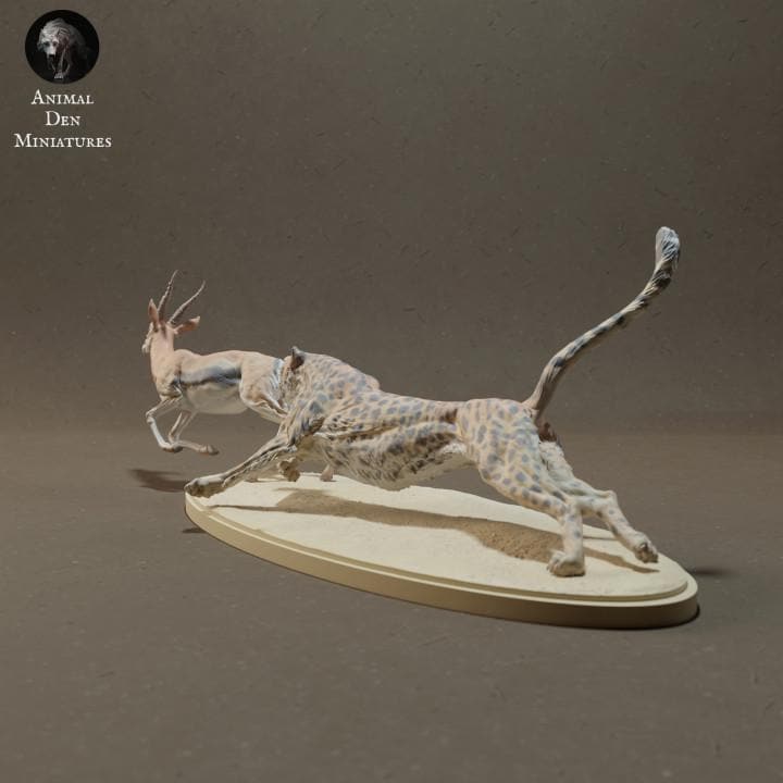 Cheetah Hunting Thomson's Gazelle - UNPAINTED - Animal Den Miniatures