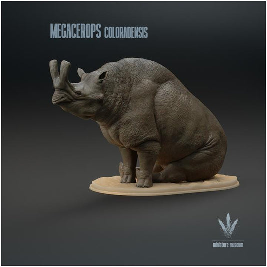 Megacerops coloradensis : Sitting - UNPAINTED - Miniature Museum