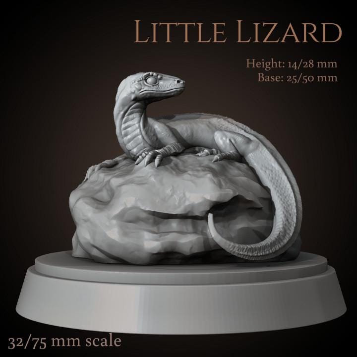 Little lizard - UNPAINTED - Animals & Creatures Minis