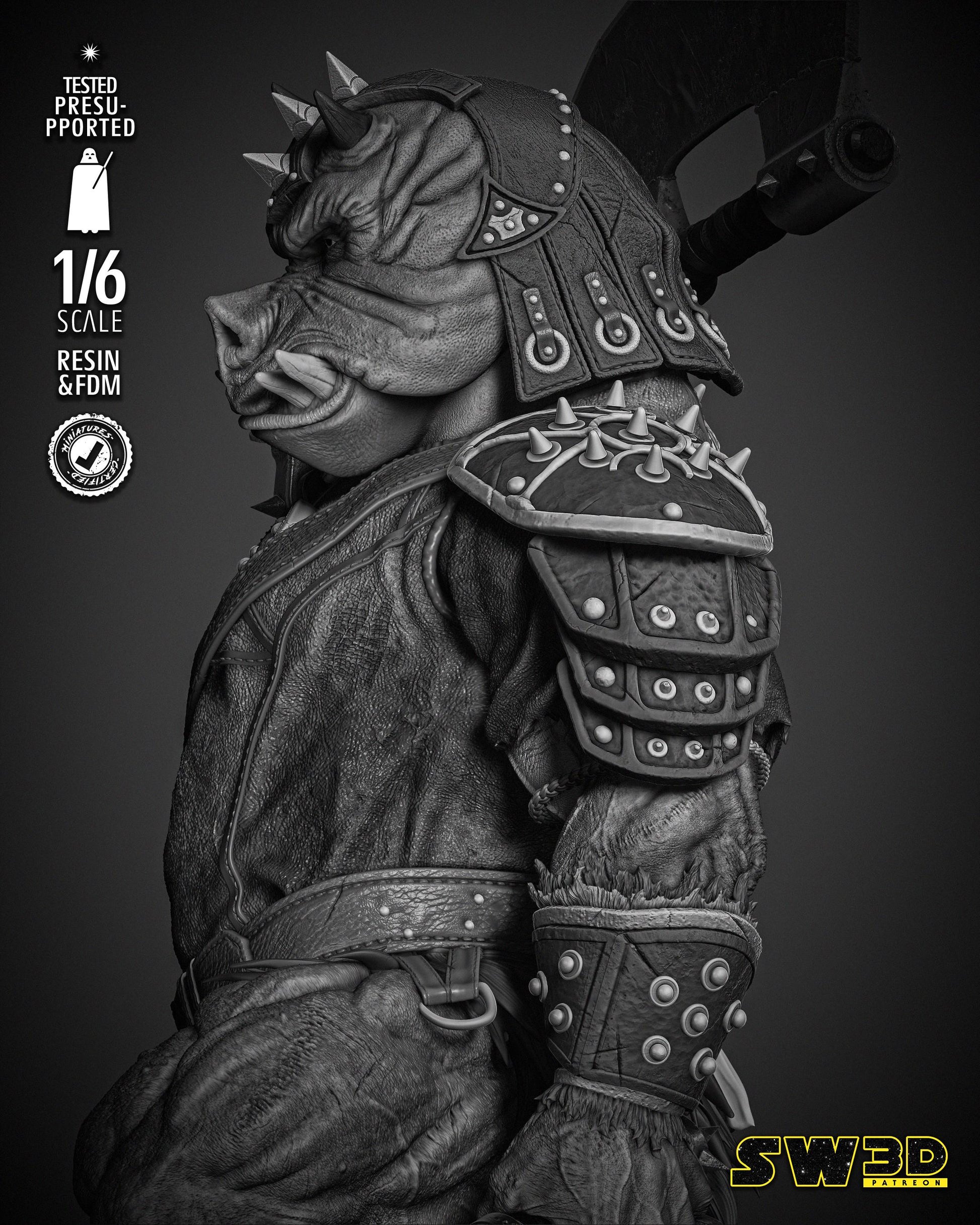 Gamorrean Guard Sculpture - UNPAINTED FAN ART - Star Wars 3D Models