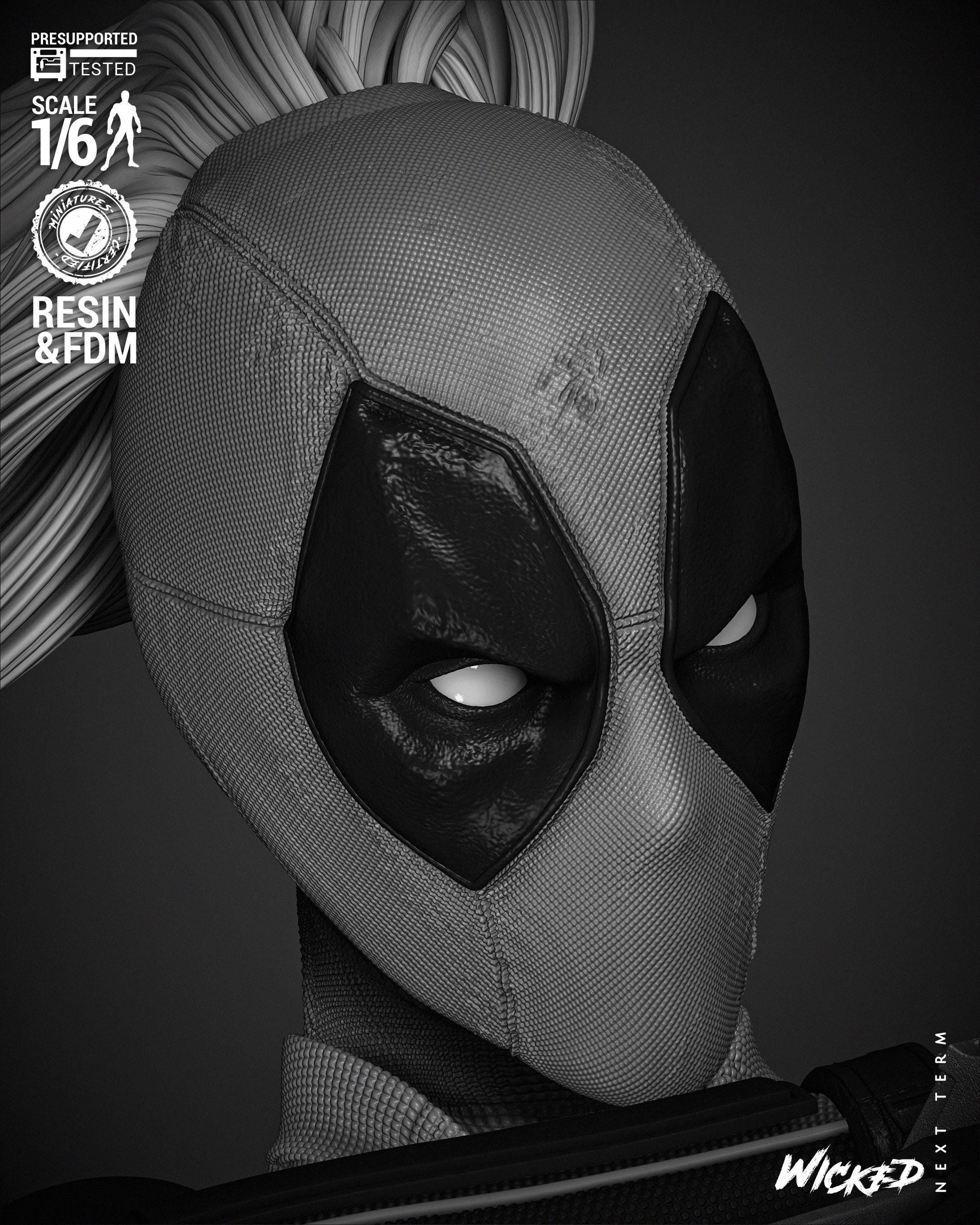 Lady Deadpool Sculpture - UNPAINTED FAN ART - Wicked 3D Models