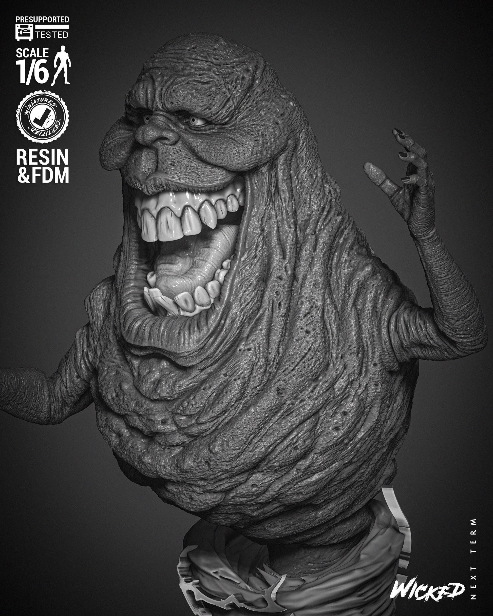 Slimer Sculpture - UNPAINTED FAN ART - Wicked 3D Models