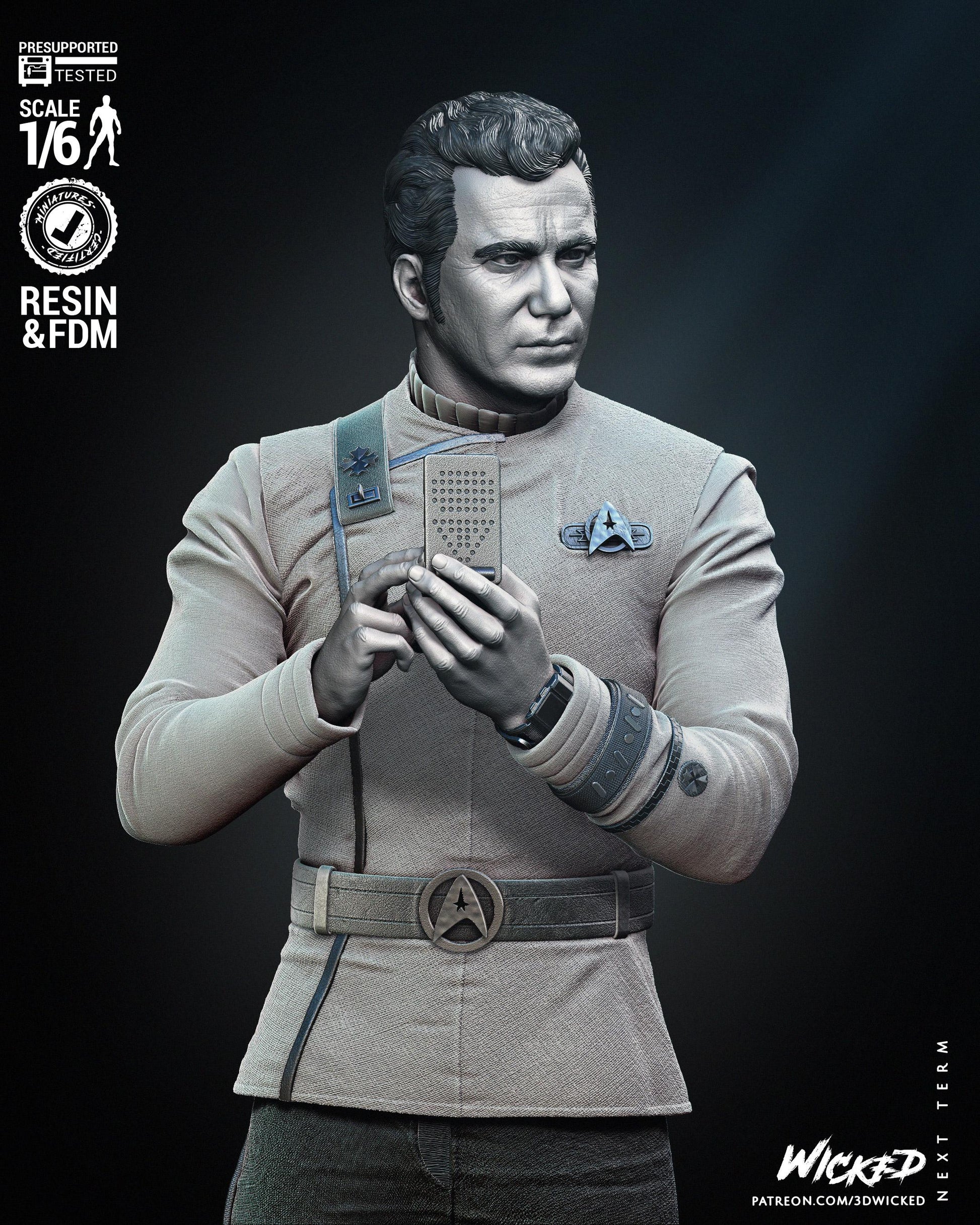 Kirk Sculpture - UNPAINTED FAN ART - Wicked 3D Models