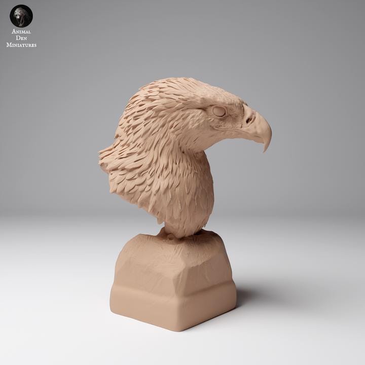 Golden Eagle Bust - UNPAINTED - Animal Den Miniatures